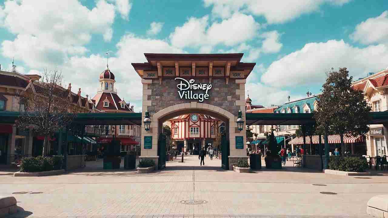 Entrance to Disney Village Paris near Disneyland parks